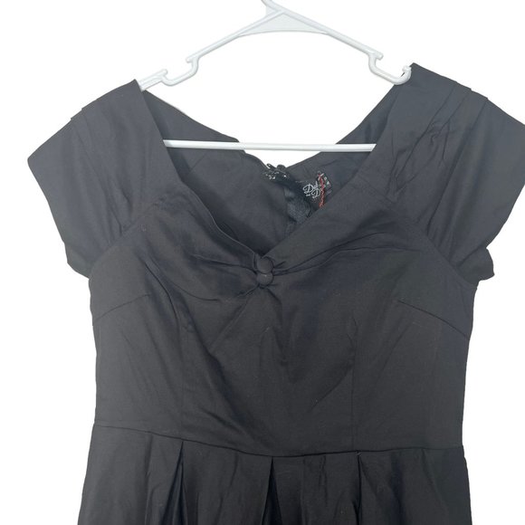 NWT Dolly and Dotty Black Short Sleeve Rockabilly Pin Up Dress Size 8‎ - Picture 2 of 6